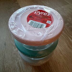 Pyrex® Simply Store® 6pc 1c Round Glass Storage Set with Assorted Color Lids